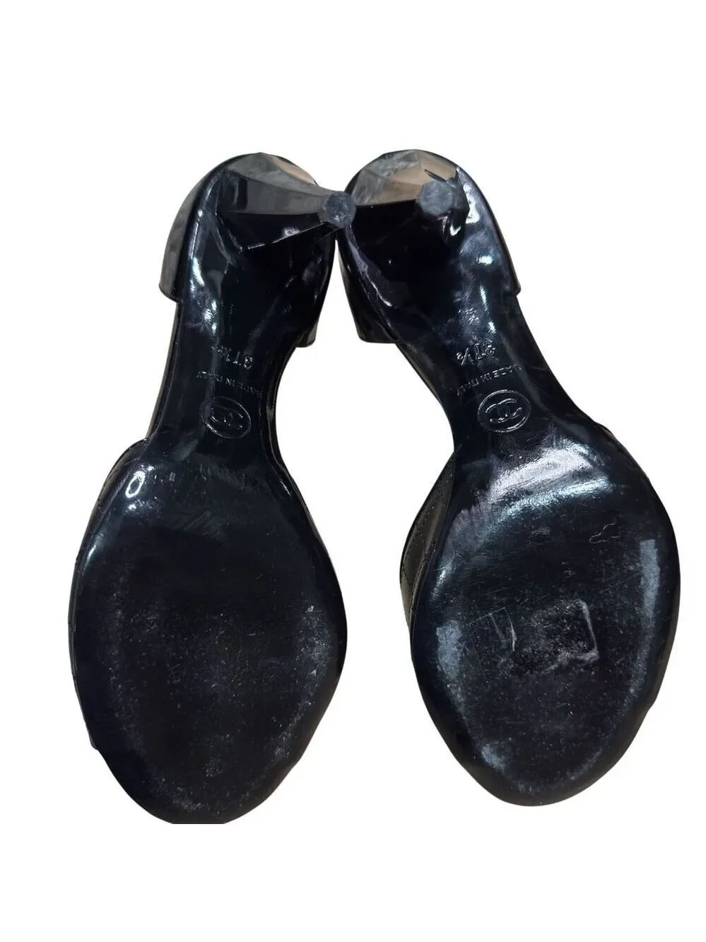 Chanel Black Quilted D'Orsay Peep Toe Flower Pumps EU 37.5 MSRP $1,195